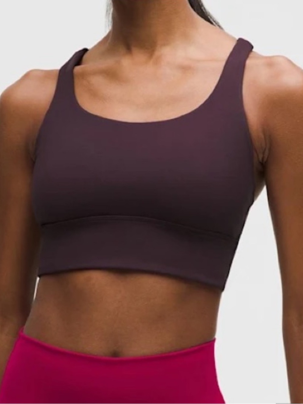 lululemon athletica Energy Longline Bra in Black Plum